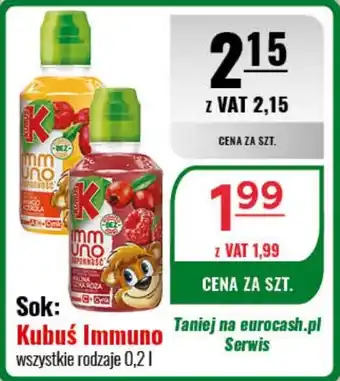 Eurocash Sok: Kubuś Immuno 0,2 l oferta