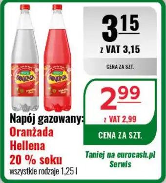 Eurocash Napój gazowany: Oranżada Hellena 20% soku 1,25 l oferta