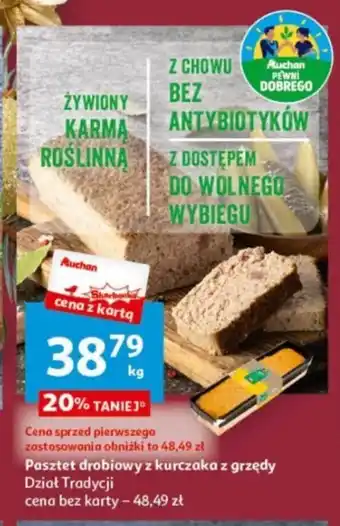 Auchan Pasztet drobiowy z kurczaka z grzędy 1 kg oferta