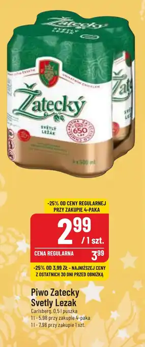 Polomarket Piwo Zatecky Svetly Lezak Carlsberg 0,5 l oferta