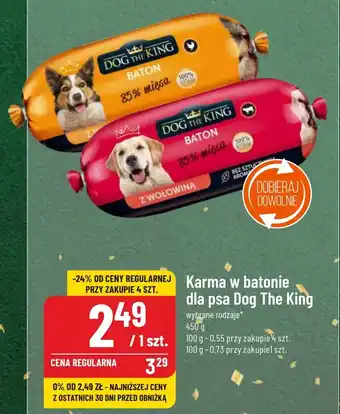 Polomarket Karma w batonie dla psa Dog The King 450g oferta