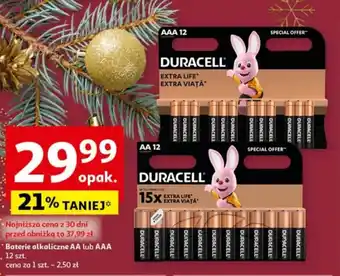 Auchan Baterie alkaliczne AA lub AAA 12szt. oferta