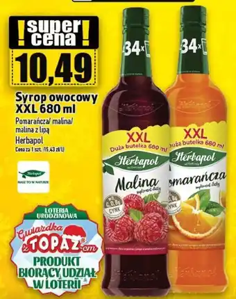 Topaz Syrop owocowy Herbapol 680 ml oferta