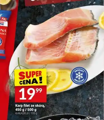 Twój Market Karp filet ze skórą, 450 g / 500 g oferta