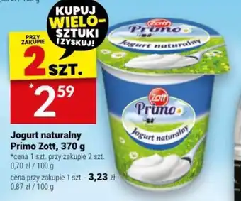 Twój Market Jogurt naturalny Primo Zott, 370 g oferta