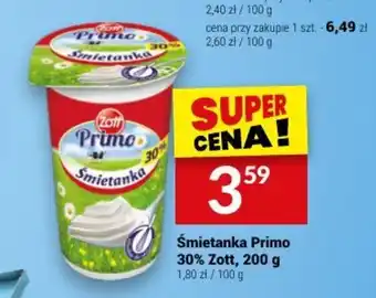 Twój Market Śmietanka Primo 30% Zott, 200 g oferta
