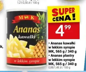 Twój Market Ananas kawałki w lekkim syropie MK, 565 g / 340 g oferta