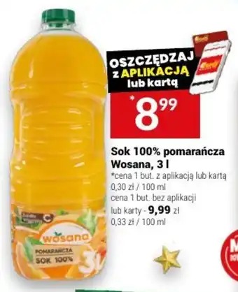 Twój Market Sok 100% pomarańcza Wosana, 3 l oferta