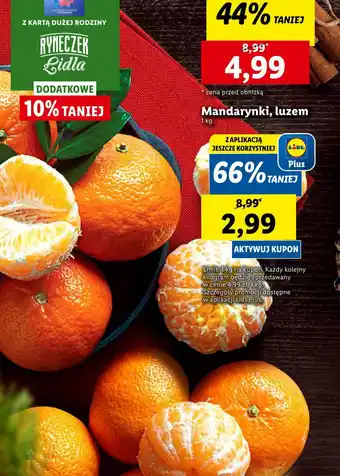 Lidl Mandarynki, luzem 1 kg oferta