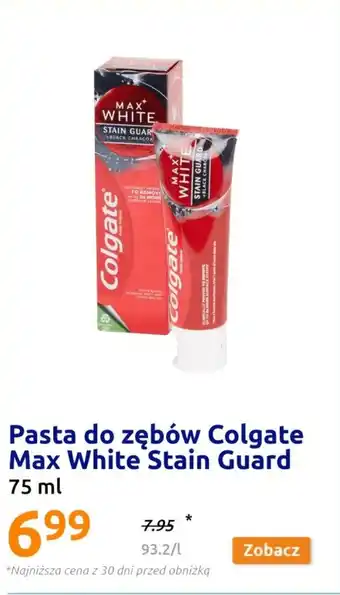 Action Pasta do zębów Colgate Max White Stain Guard 75 ml oferta