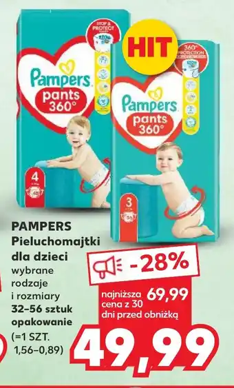 Kaufland PAMPERS Pieluchomajtki dla dzieci 32-56 szt. oferta