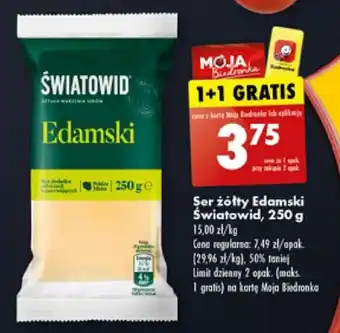 Biedronka Ser żółty Edamski Światowid 250 g oferta