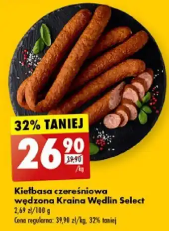 Biedronka Kiełbasa czereśniowa wędzona Kraina Wędlin Select 1kg oferta