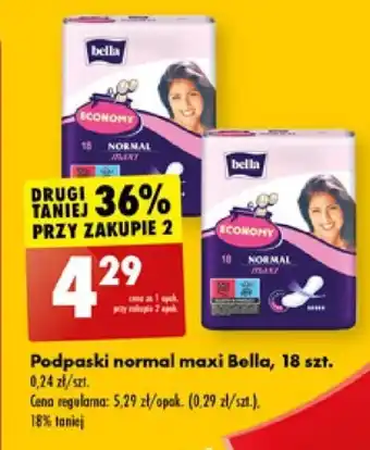 Biedronka Podpaski normal maxi Bella 18 szt. oferta