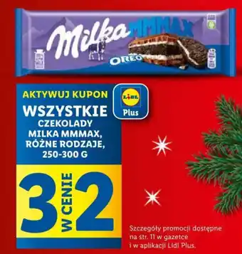 Lidl WSZYSTKIE CZEKOLADY MILKA MMMAX 250-300 G oferta