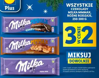 Lidl WSZYSTKIE CZEKOLADY MILKA MMMAX 250-300 G oferta