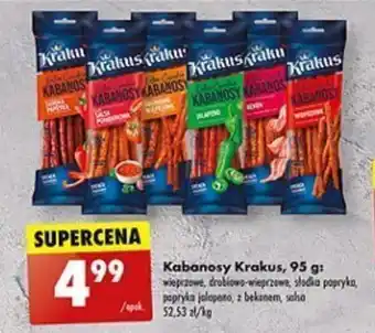 Biedronka Kabanosy Krakus, 95 g oferta