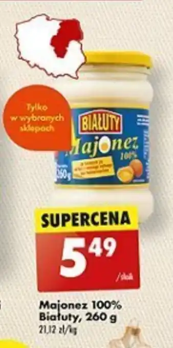 Biedronka Majonez 100% Białuty, 260 g oferta