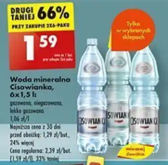 Biedronka Woda mineralna Cisowianka, 1.5 l oferta