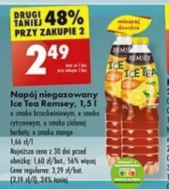 Biedronka Napój niegazowany Ice Tea Remsey, 1,5 l oferta