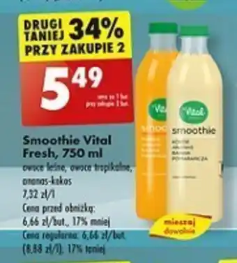 Biedronka Smoothie Vital Fresh, 750 ml oferta