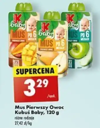 Biedronka Mus Pierwszy Owoc Kubuś Baby, 120 g oferta