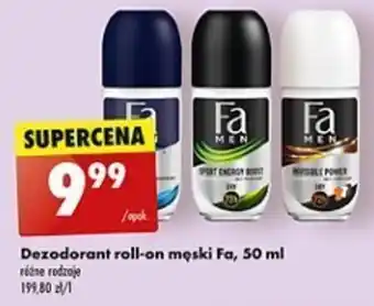 Biedronka Dezodorant roll-on męski Fa, 50 ml oferta