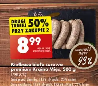 Biedronka Kiełbasa biała kraina mięs oferta