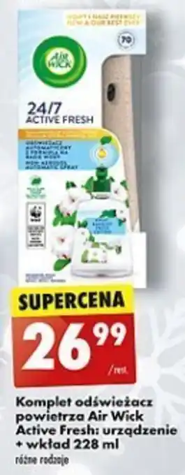 Biedronka Komplet odświeżacz powietrza Air Wick Active Fresh: urządzenie + wkład 228 ml oferta