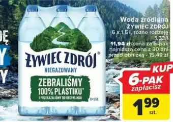 Carrefour Market Woda źródlana 6 x 1,5 l oferta