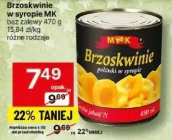 Delikatesy Centrum Brzoskwinie połówki w syropie MK 470g oferta
