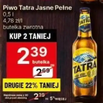 Delikatesy Centrum Piwo Tatra Jasne Pełne 0,5l oferta
