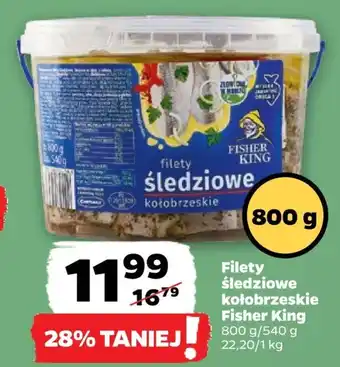 Netto Filety śledziowe kołobrzeskie Fisher King 800 g/540 g oferta