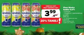 Netto Piwo warka radler 0,0% oferta