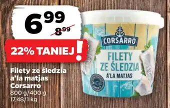Netto Filety ze śledzia a'la matjas Corsarro 800 g/400 g oferta