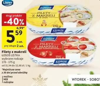 Intermarche Filety z makreli ŁOSOŚ USTKA 170-175g oferta