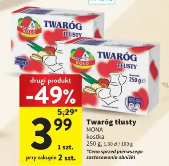 Intermarche Twaróg tłusty MONA 250g oferta