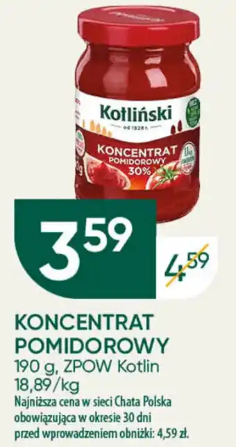 Chata Polska KONCENTRAT POMIDOROWY 190 g oferta