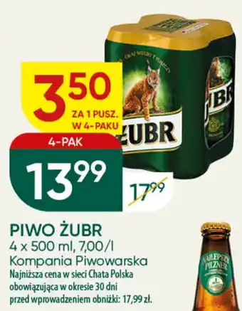 Chata Polska PIWO ŻUBR 4 x 500 ml oferta