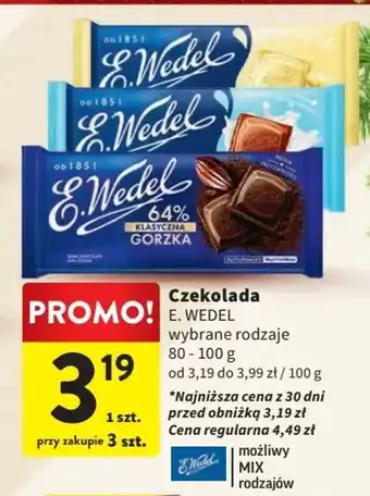 Intermarche Czekolada E. WEDEL 80-100g oferta
