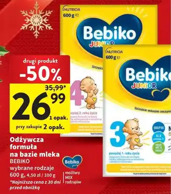 Intermarche Odżywcza formuła na bazie mleka BEBIKO 600g oferta