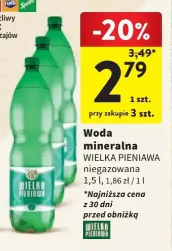 Intermarche Woda mineralna WIELKA PIENIAWA 1,5l oferta