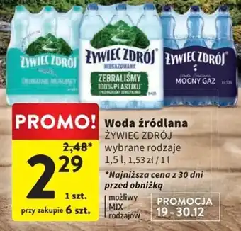 Intermarche Woda źródlana ŻYWIEC ZDRÓJ 1,5l oferta