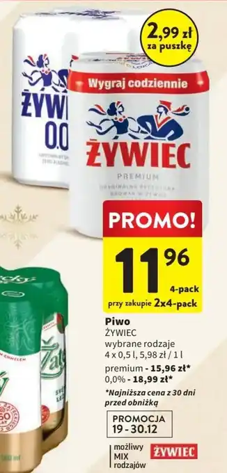 Intermarche Piwo ŻYWIEC 4 x 0,5 l oferta
