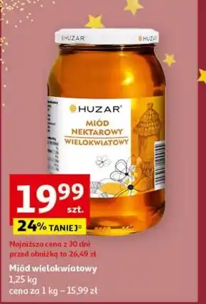 Auchan Huzar miód nektarowy wielokwiatowy 1,25 kg oferta