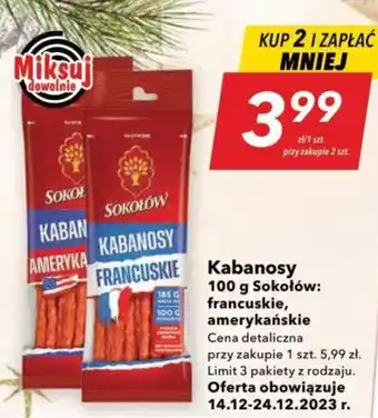 Lewiatan Kabanosy Sokołów 100 g oferta