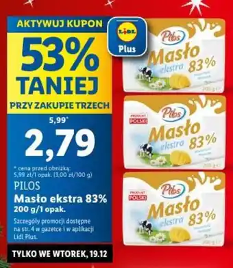 Lidl Pibs Masto ekstra 83% 200g oferta