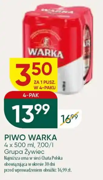 Chata Polska PIWO WARKA 4 x 500 ml oferta