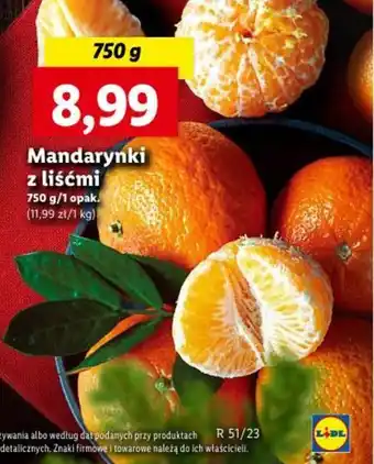 Lidl Mandarynki z liśćmi 750 g oferta