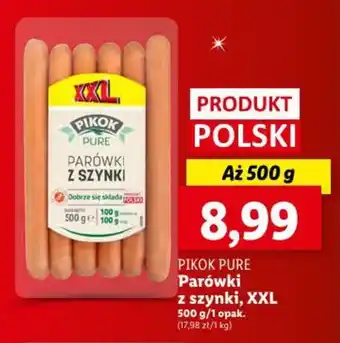 Lidl PIKOK PURE Parówki z szynki, XXL 500 g oferta